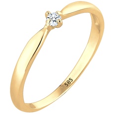 Bild von DIAMONDS Ring Damen Verlobung Welle mit Diamant (0.03 ct) in 585 Gelbgold