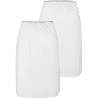 Unterrock NINA VON C. "2er Pack Halbrock Länge 60 cm Elegance", Damen, Gr. 46, weiß (weiß weiß), Obermaterial: 81% Viskose CV. 19% Polyester PES., Röcke Unterrock