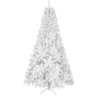 Uten Weihnachtsbaum Künstlich Tannenbaum Weiß 210 cm Christbaum Mit Metallständer 1000 Spitzen, PVC