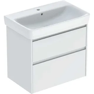 Geberit Renova Plan Set Waschtisch mit Unterschrank, 2 Schubladen, 75x69,7x44,6cm, 504.037.00.1, Farbe: weiß / lackiert seidenmatt