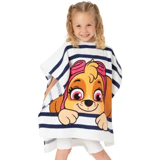 PAW PATROL Skye Frottee-Poncho Mädchen Weiß Rescue Pupp Beach Badetuch