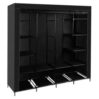 RUHHY 23740 Doppelgarderobe für Kleidung 170×170×42 cm schwarz - Schwarz
