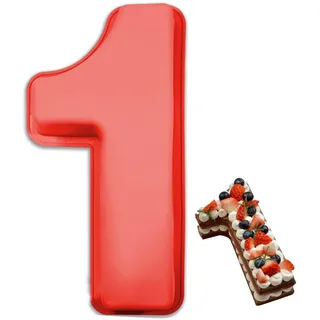 Teouuas Kuchenform Zahlen, Silikon Backform Zahlen Groß, Silikon Backform Zahl 1, Zahlens Backforms, für Kindergeburtstag, Hochzeit Jubiläum, Geburtstagstorte