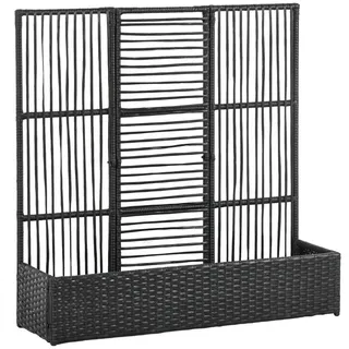 Outsunny Polyrattan Hochbee, Schwarz , Metall , 29x103x103 cm , Gartenzubehör, Hochbeete