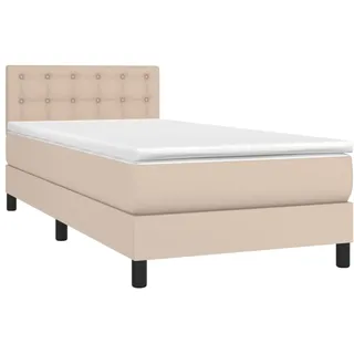 SYFAXTM Boxspringbett mit Matratze Cappuccino-Braun 80x200cm Kunstleder