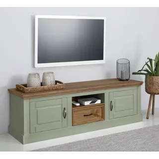 OTTO home Selma Lowboard 160 cm Grün MDF/Massivholz