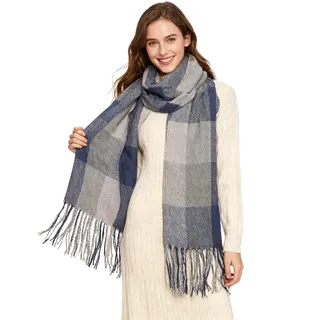 Miss Lulu Winter Schal Damen Geschenke für Frauen Karierter Kaschmir Quadratischer Damenschal Mama Freundin Teenager Mädchen Weihnachtsmanns Geheimes Geschenk für Frauen