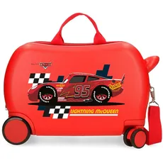 Joumma Disney Cars Lightning McQueen Kinderkoffer, Rot, 45 x 31 x 20 cm, Harter ABS-Kunststoff, 24,6 l, 1,8 kg, 2 Räder, rot, kinderkoffer