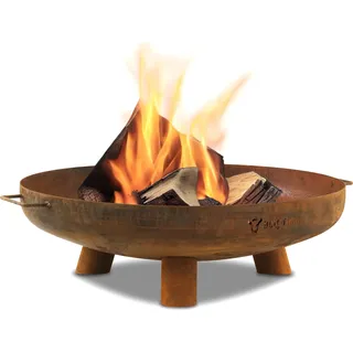 BBQ-Toro Feuerschale Ø 70 cm, Rostoptik, Outdoor Dreibein Feuerstelle für Garten und Terrasse