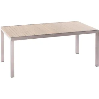 Merxx Gartentisch 240 x 100 x 74 cm Silberfarben/Akaziefarben ausziehbar