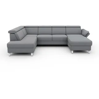 sit&more Wohnlandschaft "Vincenzo U-Form", inklusive Kopfteilverstellung, wahlweise mit Bettfunktion, Bettkasten,