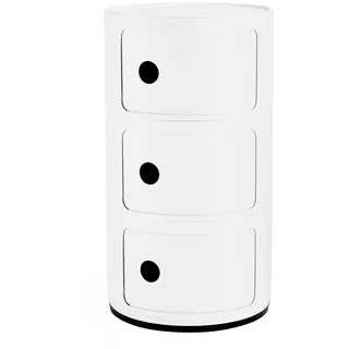 Kartell Componibili Recycled, Container 3-fächer, Mattweiß