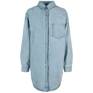 URBAN CLASSICS Oversized Langärmliges Kurzes Kleid Tinted Light Blue Washed XS