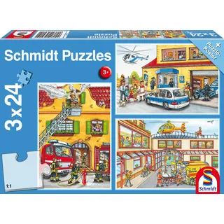 Schmidt Spiele Feuerwehr und Polizei, 3x24 Teile