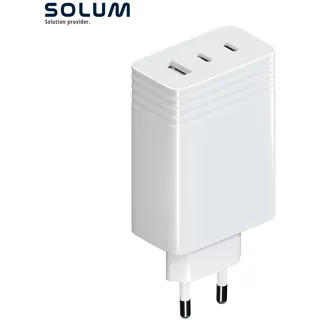 Stripe SoluM Fast Charging 65W 3port 2USB-C USB-A Adapter Netzteil - Weiß