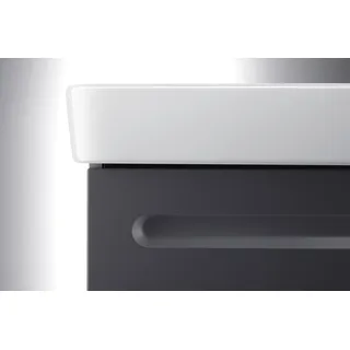 Duravit No.1 Möbelset 450, inklusive Waschtisch, Waschtischunterbau mit Anschlag rechts, Spiegel, N10150R49490000, Farbe: Graphit Matt Dekor