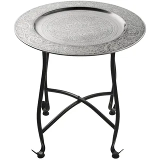 Orientalische Deko Tisch Beistelltisch Klapptischaus Metall klappbar 40cm Silber