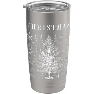 Weihnachtsbaumbeleuchtung Dekorationen Ornamente Vintage Patent Doppelwandiger Edelstahl-Thermobecher
