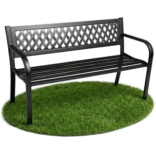 Akord Gartenbank Kalia Schwarz 119 x 75 x 50 cm , Metall , Rechteckig , 119x75x50 cm , Gartenmöbel, Gartenbänke