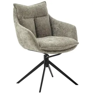 MCA PARKER 4 Fuß Stuhl mit Armlehnen Stahl/Stoffbezug 360° drehbar