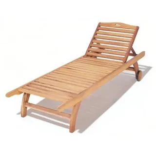 Outdoor Liegestuhl Relax Liege Sonnenbank Holzliege Terrassenmöbel Balkon