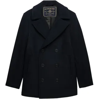 Superdry Merchant Wool Blend Pea Mantel Eclipse Navy L
