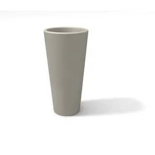 Kloris Runder Übertopf, rund, Modell Gothic, 90 cm, glatt, Polyethylen, Taupe, Außendurchmesser: 45 cm, Höhe 90 cm, Pflanztiefe, 30 cm