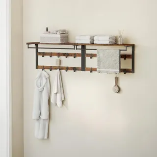 VASAGLE Wandgarderobe LCR201B01 Vintagebraun-Schwarz