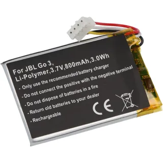 AccuCell Akku passend für JBL Go 3, Li-Polymer, 3,7V, 800mAh, 3,0Wh