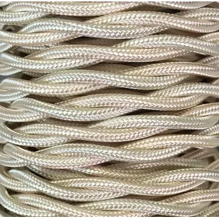 25 m Textilkabel, geflochten, Hellbeige