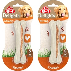 8in1 Delights Strong Knochen S - extra starker Kauknochen für kräftig kauende kleine Hunde, 1 Stück (Packung mit 2)