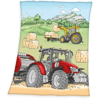 Herding Traktor Plaid 130 x 160 cm Mehrfarbig