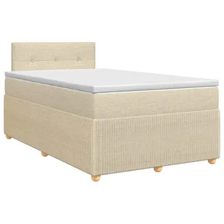 Boxspringbett mit Matratze Creme 120 x 200 cm Stoff - Creme
