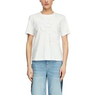 Comma, Comma T-Shirt mit Blumenapplikationen