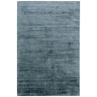 benuta pure Viskoseteppich, Blau, 120x170 cm - Moderner Kurzflor-Teppich für Wohnzimmer