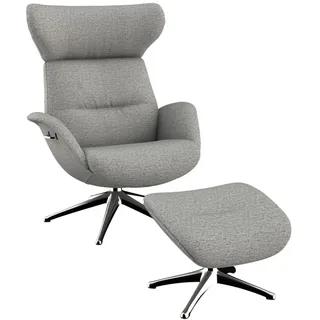 flexlux Relaxsessel More Polyester 90 x 107 x 89 cm grau mit Kopfteil