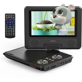 Yoton 9,5" Tragbarer DVD Player Auto Für Kinder Mit 7,5" HD-Schwenkbaren Bildschirm, Stereo-Lautsprecher, Unterstützt 6 Stunden Eingebauter Akku, Sync TV/USB/SD-Karte [Blu-ray Nicht Unterstützt]