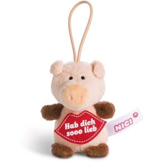 NICI 44868 Anhänger Schwein mit Spruch Hab dich sooo lieb 8cm mit Loop