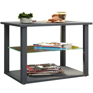 VCM Holz Sofatisch Couchtisch Schwarz 65 x 45 cm