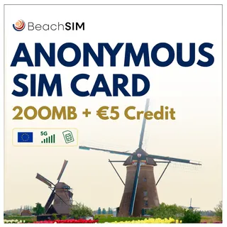 BeachSIM Niederlande anonyme Prepaid SIM-Karte Holland (200MB & 5 EUR)