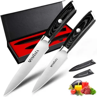 MOSFiATA Messerset kleines Küchenmesser Obst- & Gemüsemesser Set 13cm & 9cm
