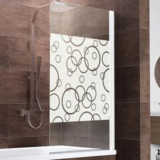 Schulte Duschwand, 80 x 140 cm, 5 mm Sicherheitsglas Cricular Fixil-Beschichtet Alpinweiß, Duschabtrennung für Badewanne - Weiß