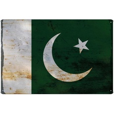 Blechschild Wandschild 20x30 cm Pakistan Fahne Flagge