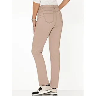 Push-up-Jeans INSPIRATIONEN, Damen, Gr. 50, Normalgrößen, beige, 96% Baumwolle, 4% Elasthan, unifarben, lang, Jeans Push-up-Jeans