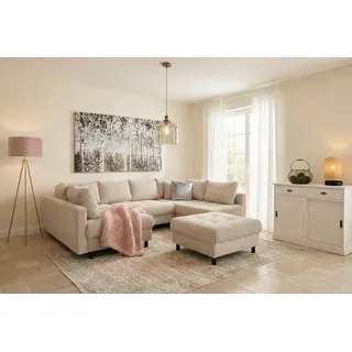 Collection AB Wohnlandschaft Polyester U-Form 3-Sitzer Beige