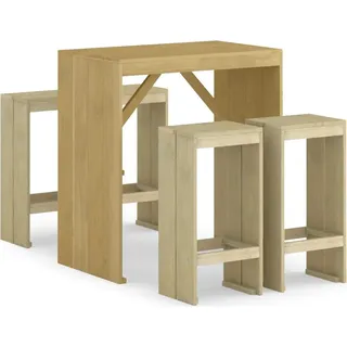 vidaXL 5-tlg. Gartenbar-Set Kiefernholz Imprägniert - Braun
