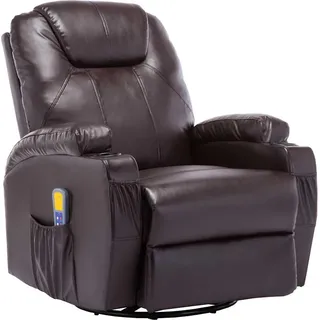 vidaXL Massage-Schaukelsessel Braun Kunstleder - Braun