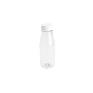 Greenbox rPET Smoothie Flasche, bruchfest & klar, 250 ml, Transparente Abfüllflasche für kalte und warme Getränke, 1 Karton = 260 Stück, Deckelfarbe: weiß