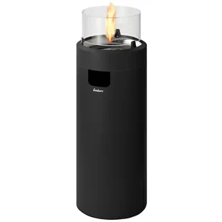 Enders Terrassenfeuer NOVA LED L BLACK, Gas Terrassenfeuer mit Ambientebeleuchtungen, ECO GREEN Brenner-Technologie und exzellentem Design, H102cm Ø 62cm, Schwarz #5601