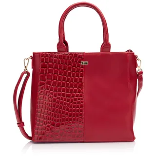 Sookie Women's Henkeltasche mit Reptil-Prägung Damen Shopper, ROT